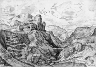 Alpine Scene engraving